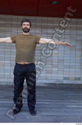 Whole Body Man T poses White Sports Average Standing Street photo references